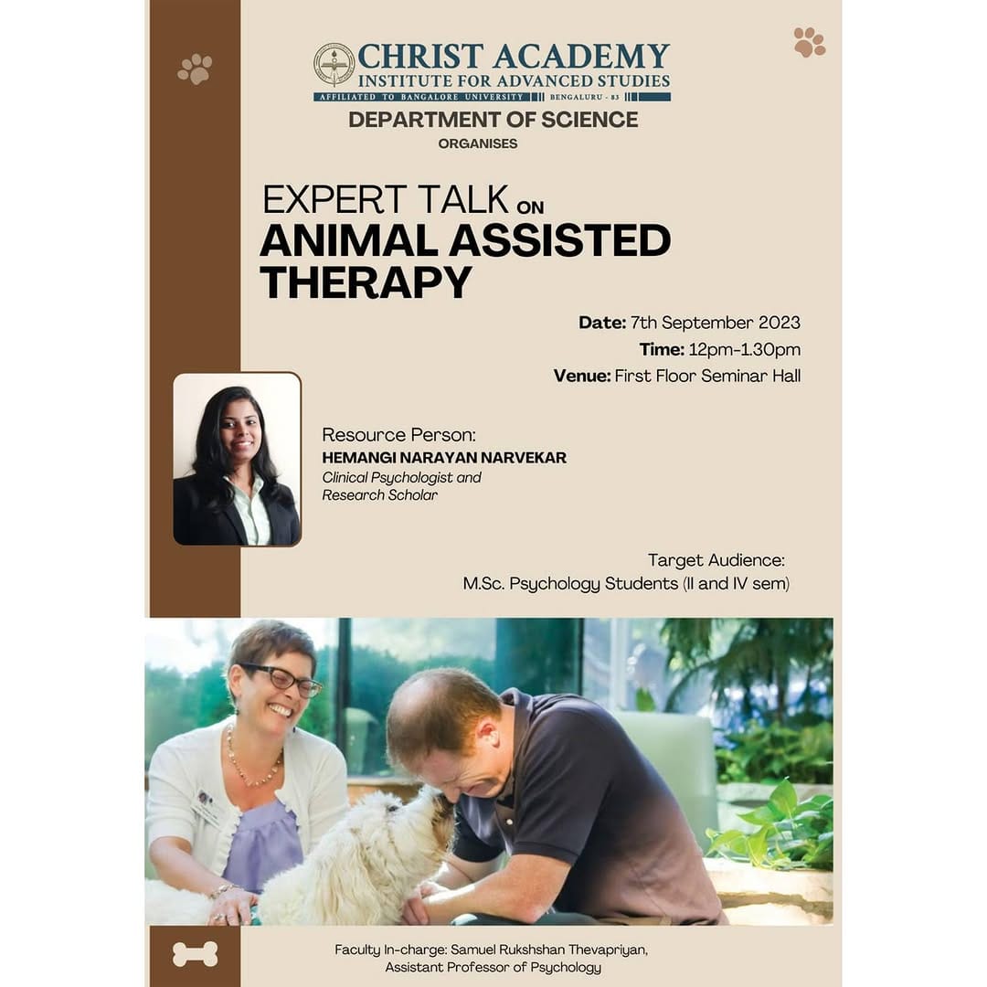 Expert Talk on Animal Assisted Therapy 