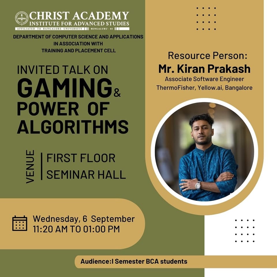 Talk on GAMING AND POWER OF ALGORITHMS