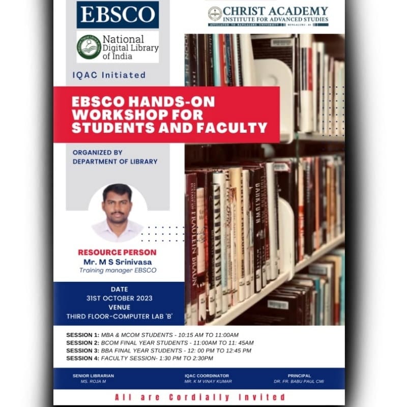 EBSCO hands-on workshop for students and faculty