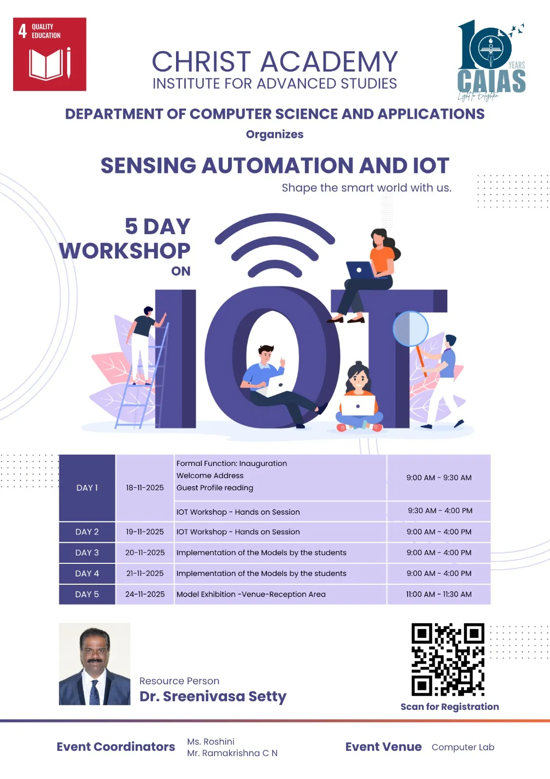 5-Day Workshop on “Sensing Automation and IoT”