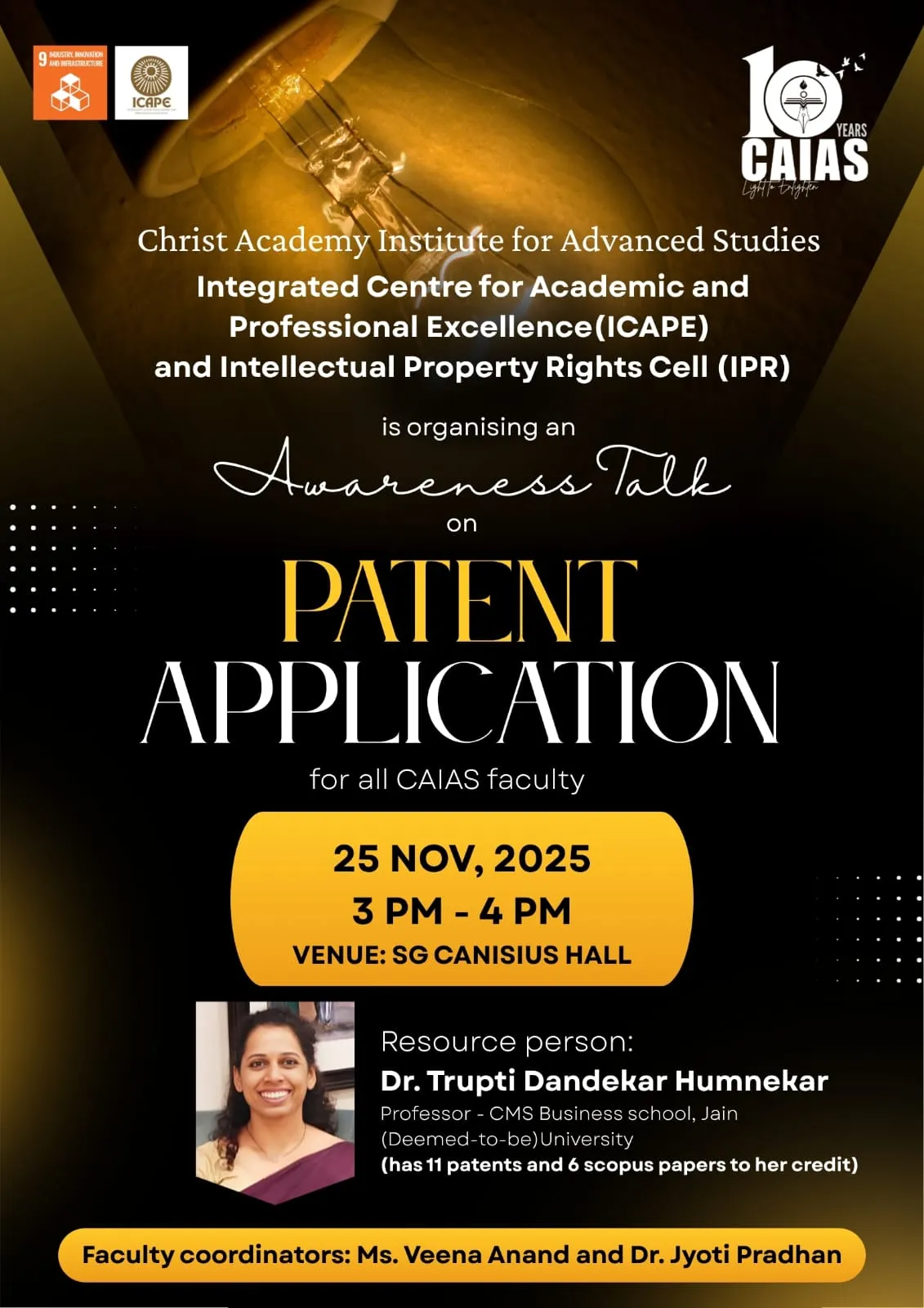Faculty Awareness Talk on “Patent Application”